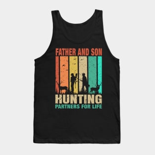 Vintage Dad And Son Hunting Partners For Life Fathers Day Tank Top